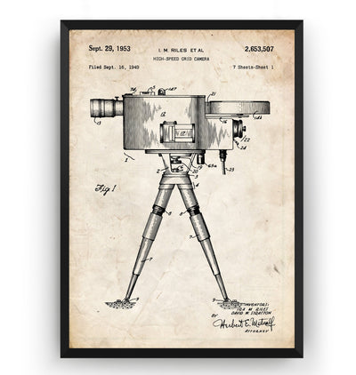 High-Speed Grid Camera 1953 Patent Print - Magic Posters
