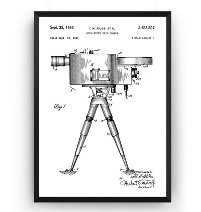 High-Speed Grid Camera 1953 Patent Print - Magic Posters