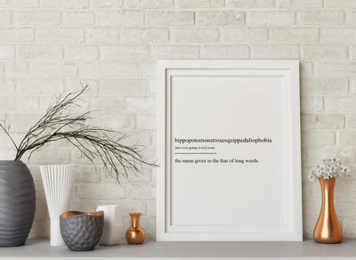 Hippopotomonstrosesquippedaliophobia Definition Print - Magic Posters