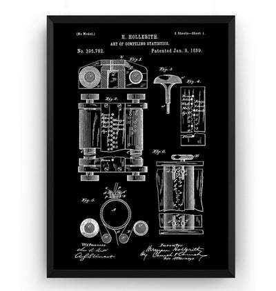 Hollerith Machine Patent Print - Magic Posters