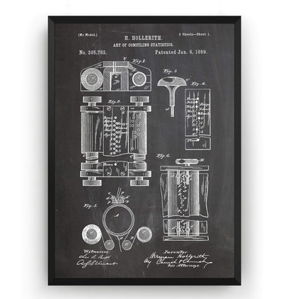 Hollerith Machine Patent Print - Magic Posters
