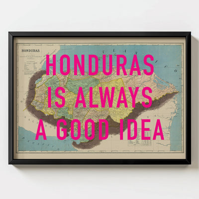 Honduras Retro Pop Art Map Print (landscape) - Magic Posters