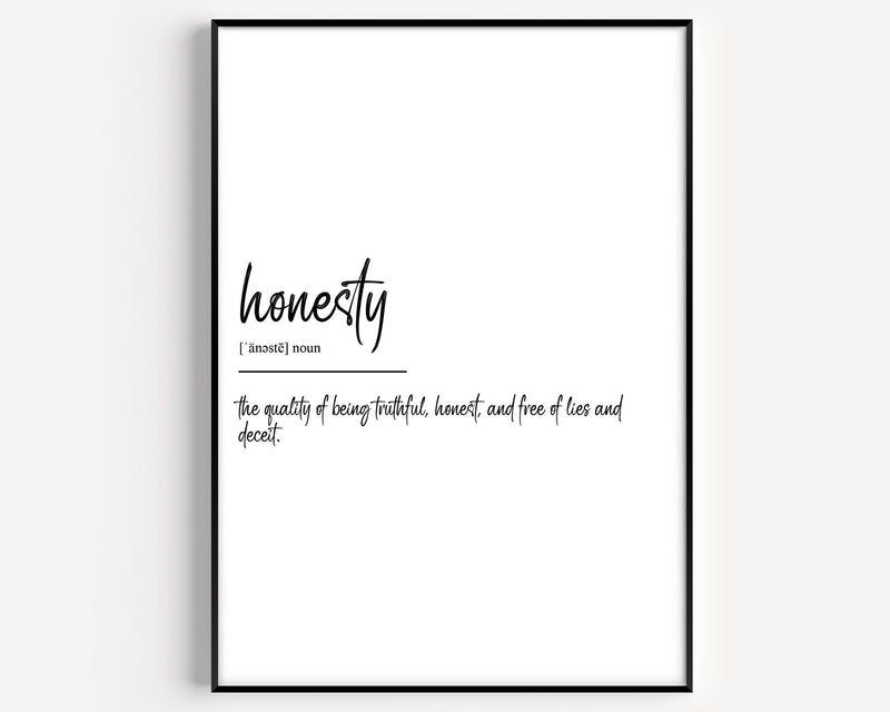 Honesty Definition Print - Magic Posters