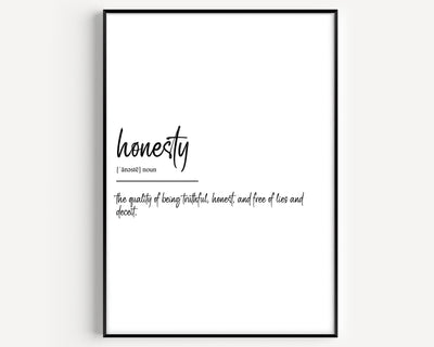 Honesty Definition Print - Magic Posters