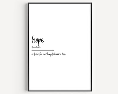 Hope Definition Print - Magic Posters