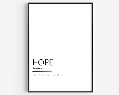 Hope Definition Print - Magic Posters