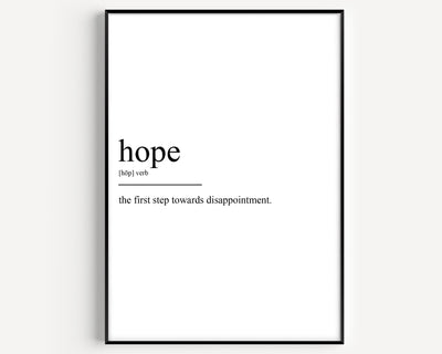 Hope Definition Print - Version 2 - Magic Posters