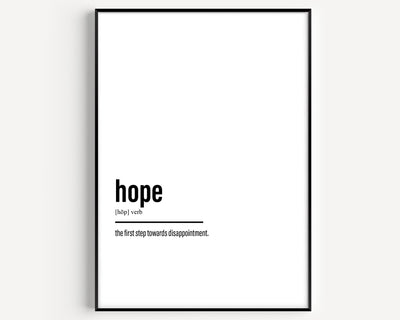 Hope Definition Print - Version 2 - Magic Posters