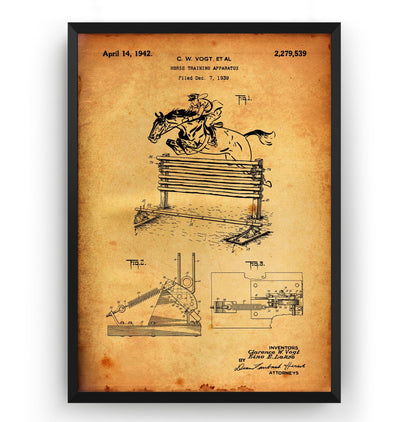 Horse Training Apparatus 1942 Patent Print - Magic Posters