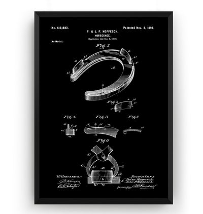 Horseshoe 1898 Patent Print - Magic Posters