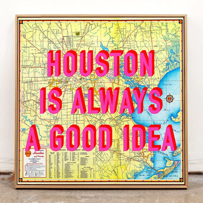 Houston Retro Pop Art Map Print - Magic Posters