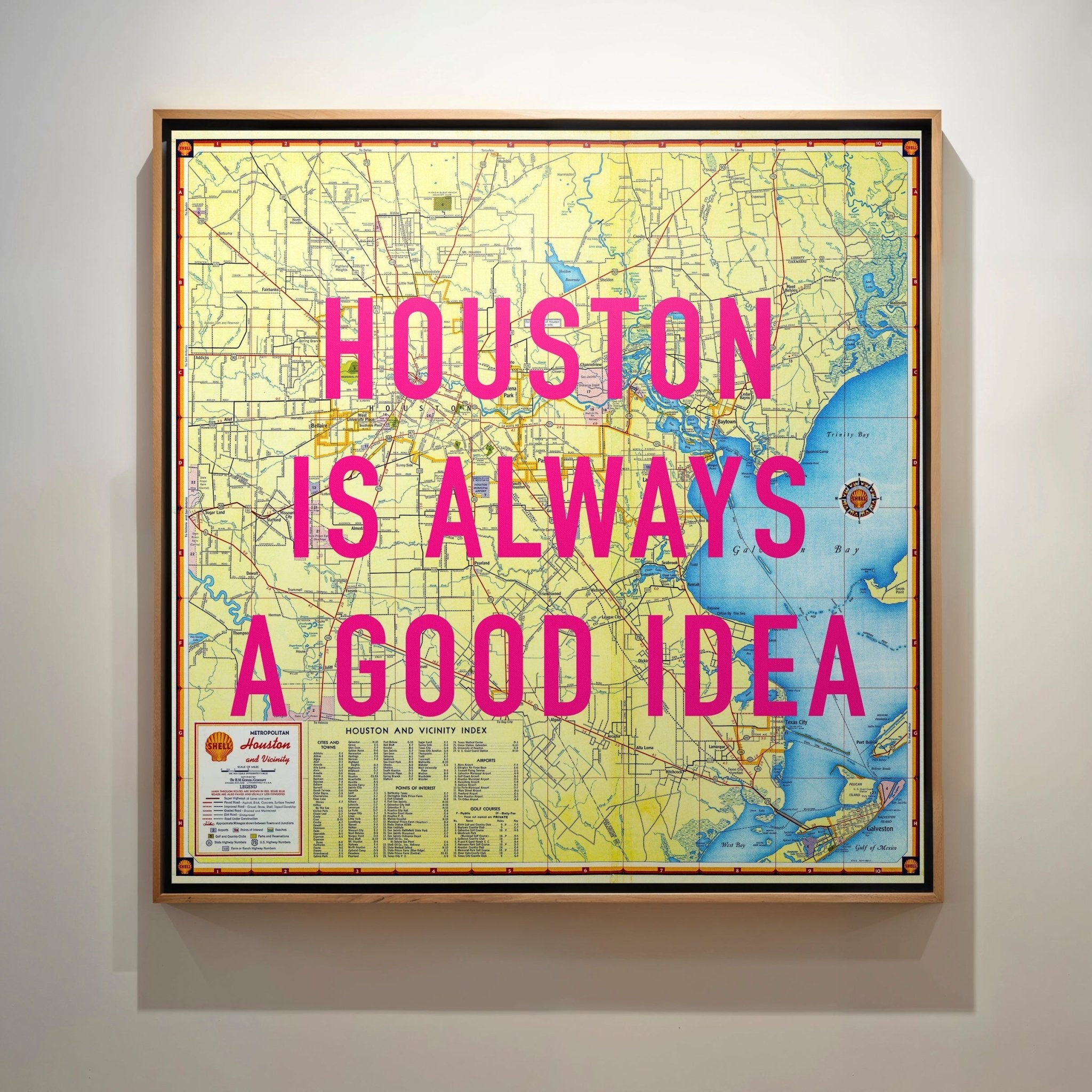 Houston Retro Pop Art Map Print - Magic Posters