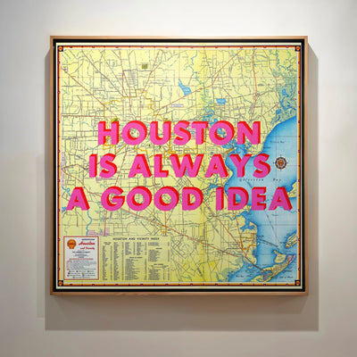 Houston Retro Pop Art Map Print - Magic Posters