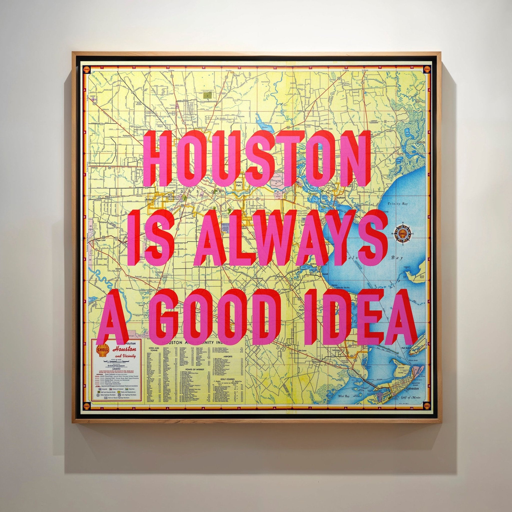 Houston Retro Pop Art Map Print - Magic Posters