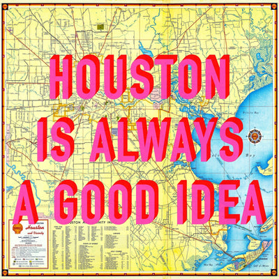 Houston Retro Pop Art Map Print