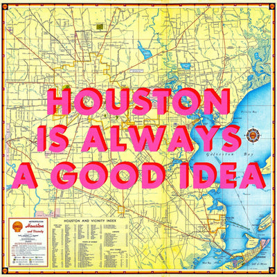 Houston Retro Pop Art Map Print