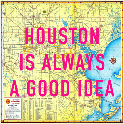Houston Retro Pop Art Map Print