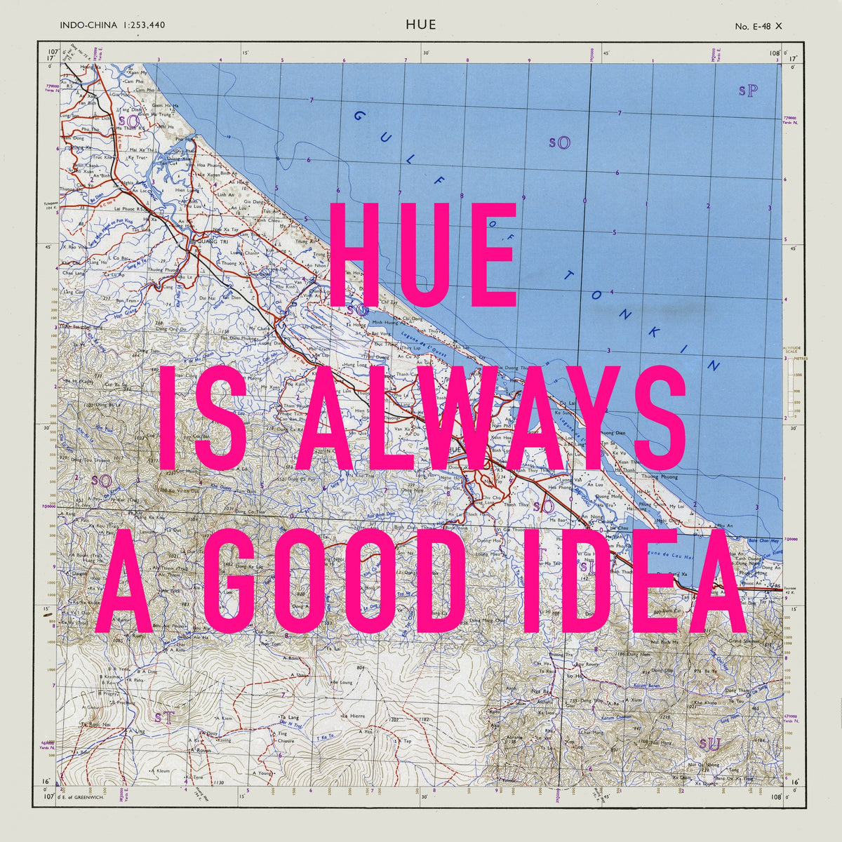 Hue Retro Pop Art Map Print (square) - Magic Posters