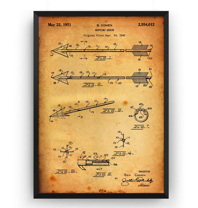 Hunting Arrow 1951 Patent Print - Magic Posters
