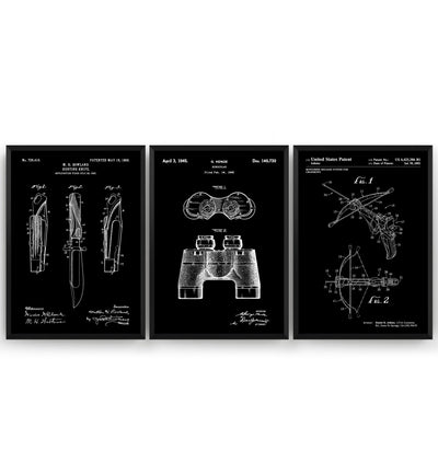 Hunting Set Of 3 Patent Prints - Magic Posters
