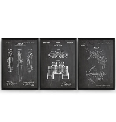 Hunting Set Of 3 Patent Prints - Magic Posters
