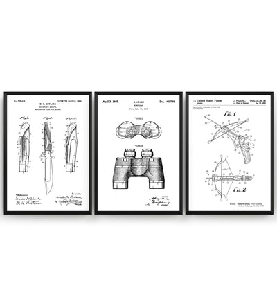 Hunting Set Of 3 Patent Prints - Magic Posters