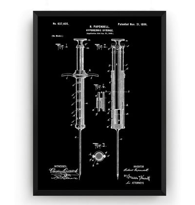 Hypodermic Syringe 1899 Patent Print - Magic Posters