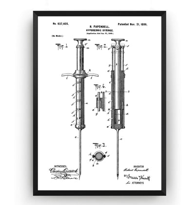 Hypodermic Syringe 1899 Patent Print - Magic Posters