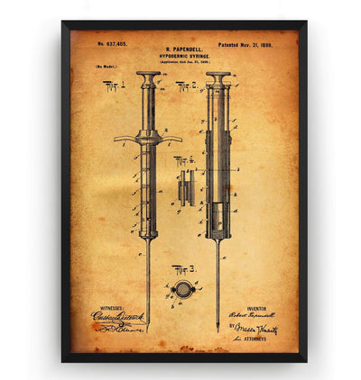 Hypodermic Syringe 1899 Patent Print - Magic Posters