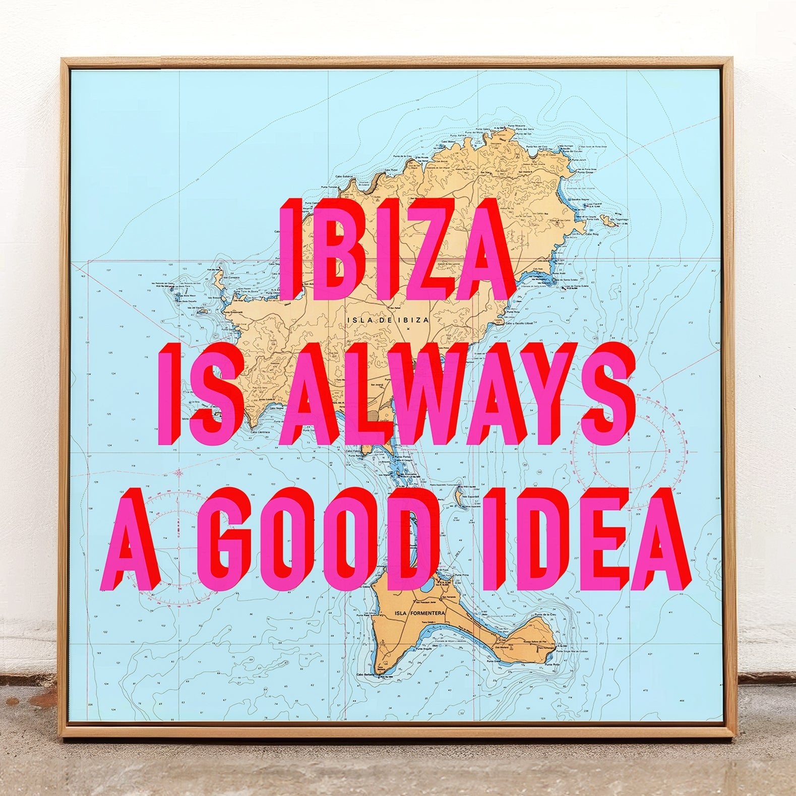 Ibiza Retro Pop Art Map Print - Magic Posters