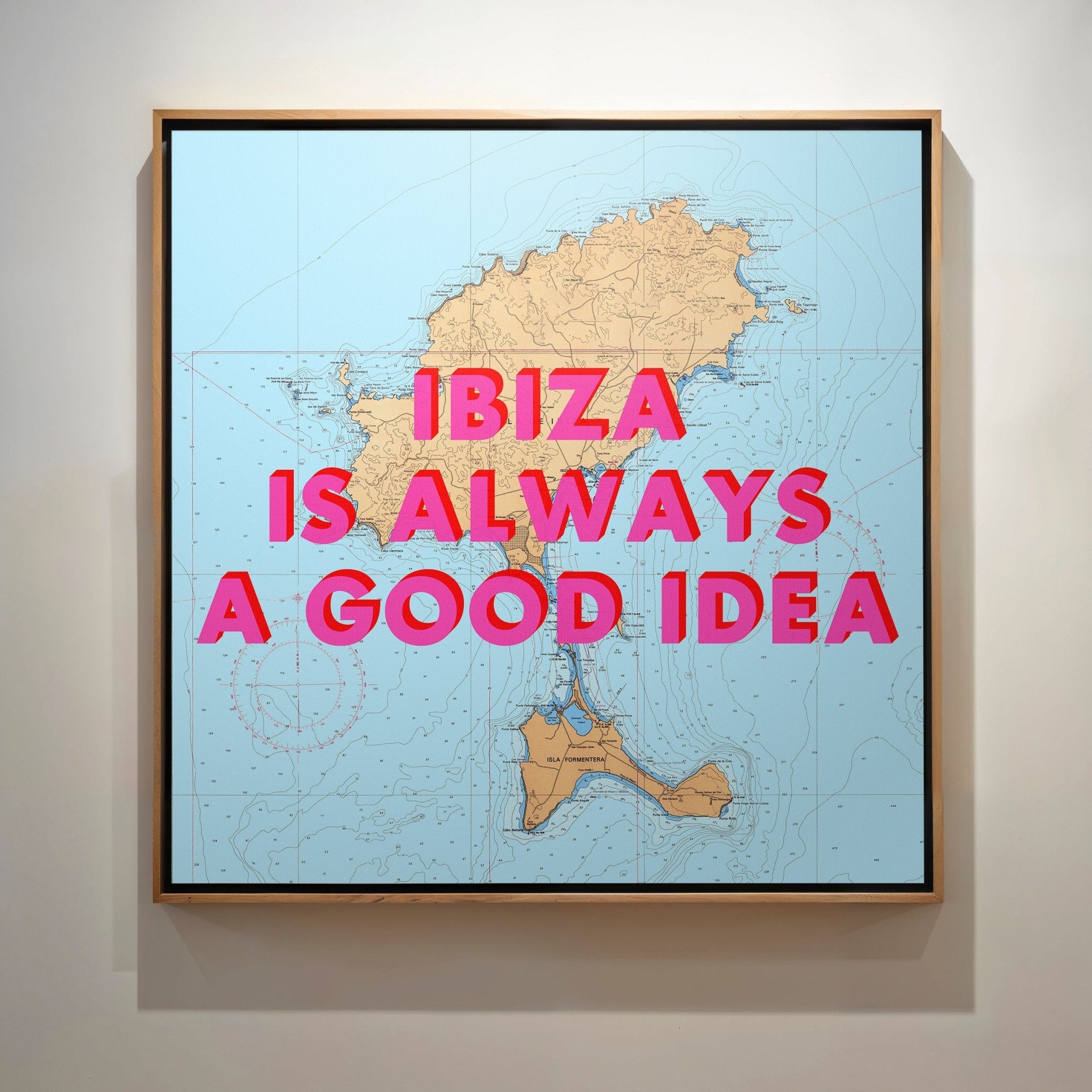Ibiza Retro Pop Art Map Print - Magic Posters