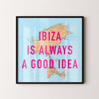 Ibiza Retro Pop Art Map Print - Magic Posters
