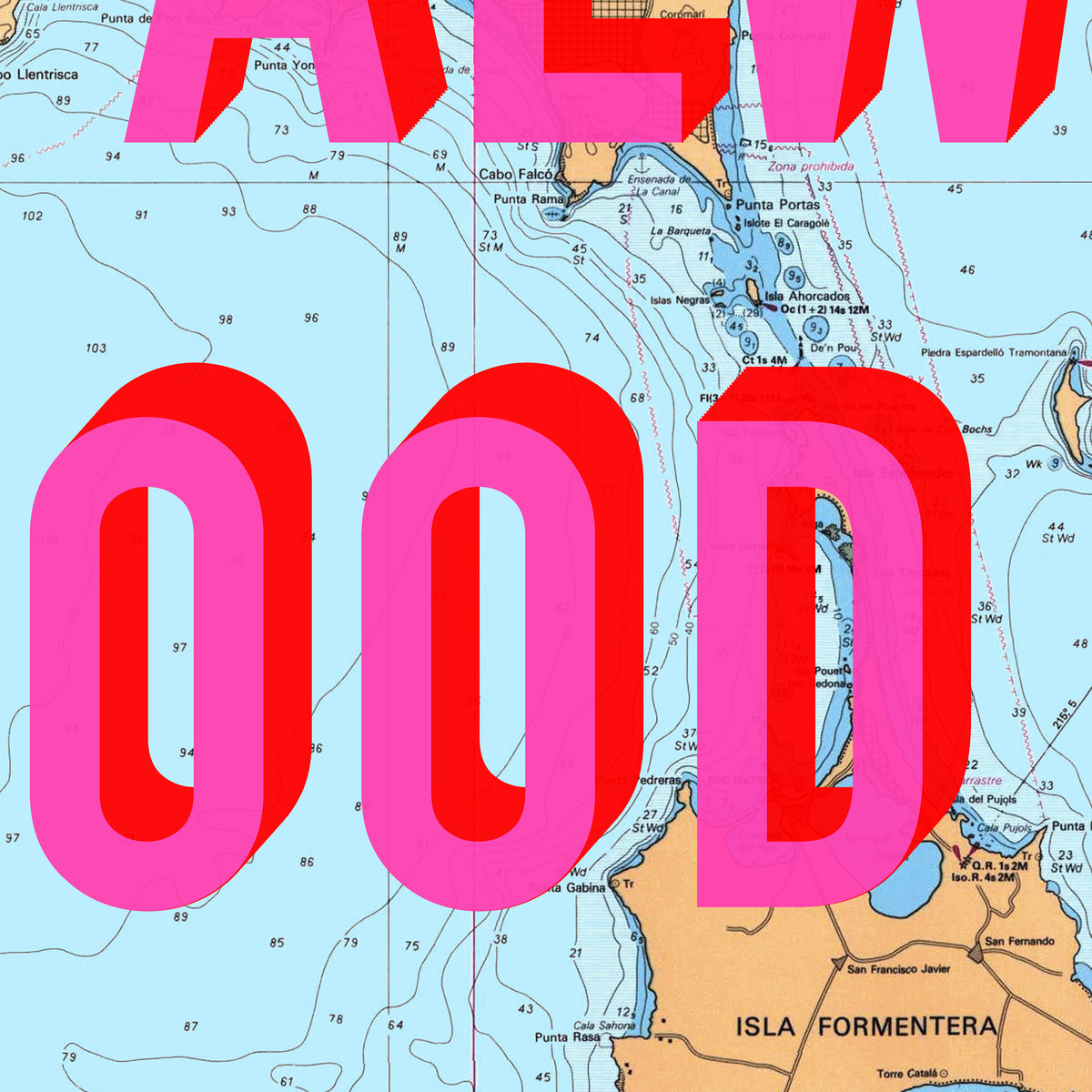 Ibiza Retro Pop Art Map Print