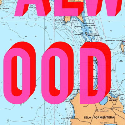 Ibiza Retro Pop Art Map Print