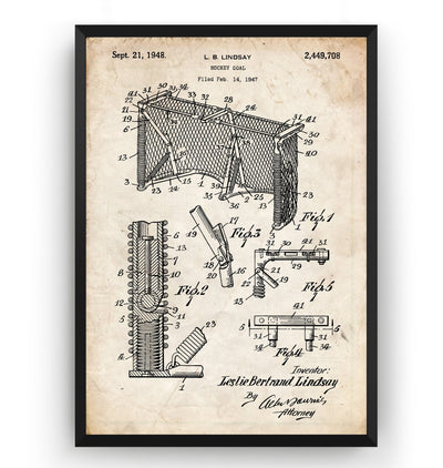 Ice Hockey Goal 1948 Patent Print - Magic Posters