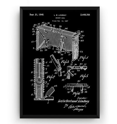 Ice Hockey Goal 1948 Patent Print - Magic Posters