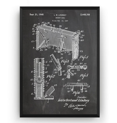 Ice Hockey Goal 1948 Patent Print - Magic Posters