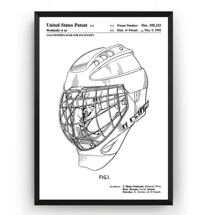 Ice Hockey Goalie Helmet 1995 Patent Print - Magic Posters