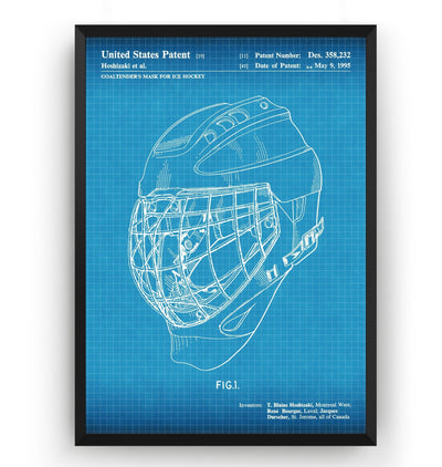 Ice Hockey Goalie Helmet 1995 Patent Print - Magic Posters