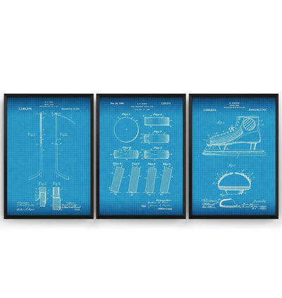 Ice Hockey Set Of 3 Patent Prints - Magic Posters