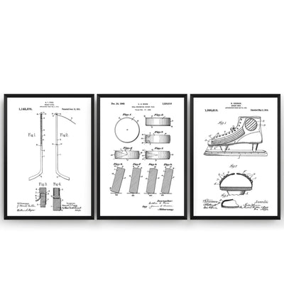 Ice Hockey Set Of 3 Patent Prints - Magic Posters