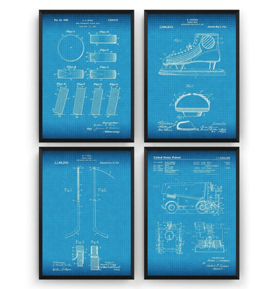 Ice Hockey Set Of 4 Patent Prints - Magic Posters