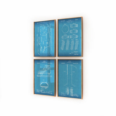 Ice Hockey Set Of 4 Patent Prints - Magic Posters