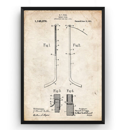 Ice Hockey Stick Patent Print - Magic Posters
