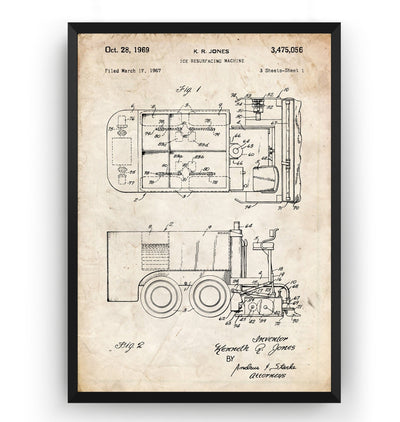 Ice Resurfacer 1969 Patent Print - Magic Posters