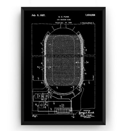Ice Skating Rink 1926 Patent Print - Magic Posters