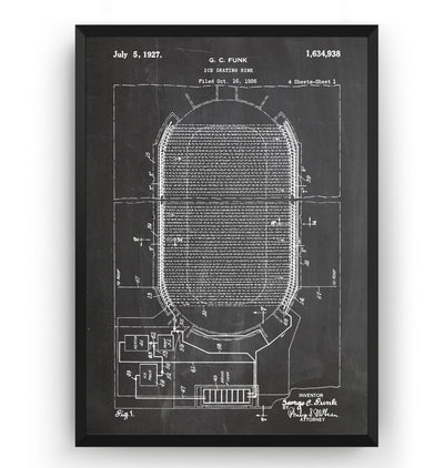 Ice Skating Rink 1926 Patent Print - Magic Posters
