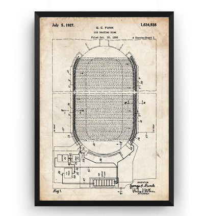 Ice Skating Rink 1926 Patent Print - Magic Posters