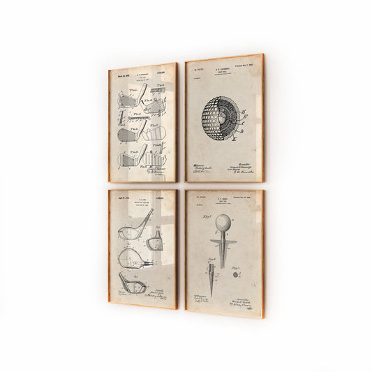 Golf Set Of 4 Patent Prints - Magic Posters