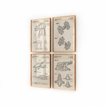 Star Wars Set Of 4 Patent Prints